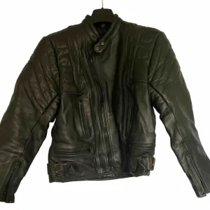 Vintage Men's Leather Motorcycle Jacket Black UK Size 44" Chest for sale