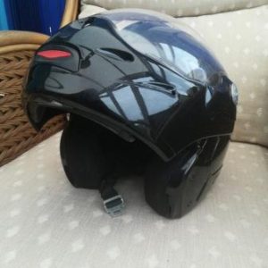 black flip front medium size crash helmet for sale