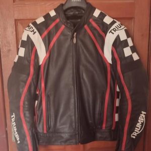 TRIUMPH LEATHER MOTORBIKE JACKET SIZE 42 CHEST FOR SALE