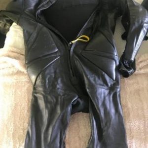 One piece J&S motorcycle leathers in black for sale