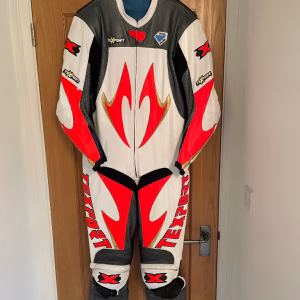 MOTORCYCLE ONE PIECE LEATHER SUIT TEXPORT UK 42 FOR SALE