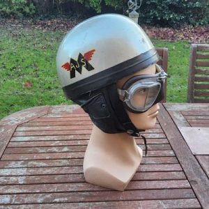 vintage motorcycle helmet with goggles for sale