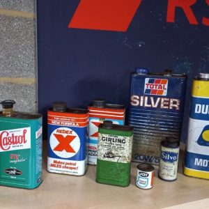 A Collection of Vintage Oil Tins Cans, Redex, Castrol, Duckhams Job Lot for sale