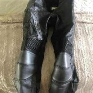 For Sale Black and silver Leather motorcycle pants size 30 waist