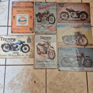 For Sale Vintage style metal Motorcycle signs